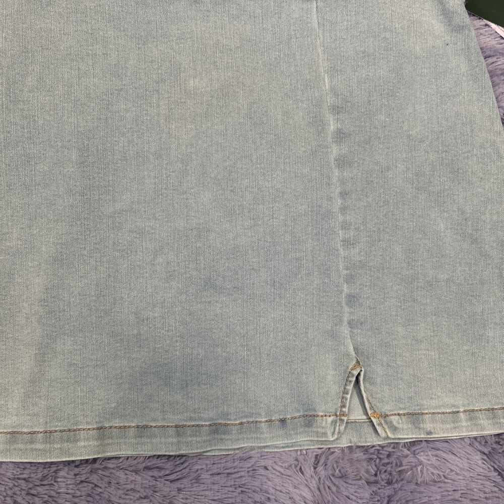 Wild Fable Light Wash Denim Cotton Blend Mini Skirt Womens 18 - Picture 2 of 6